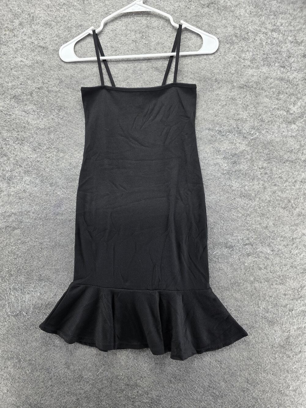 Nasty Gal Dress Womens 4 Black Mermaid Knee Length Square Neck Ruffle Party